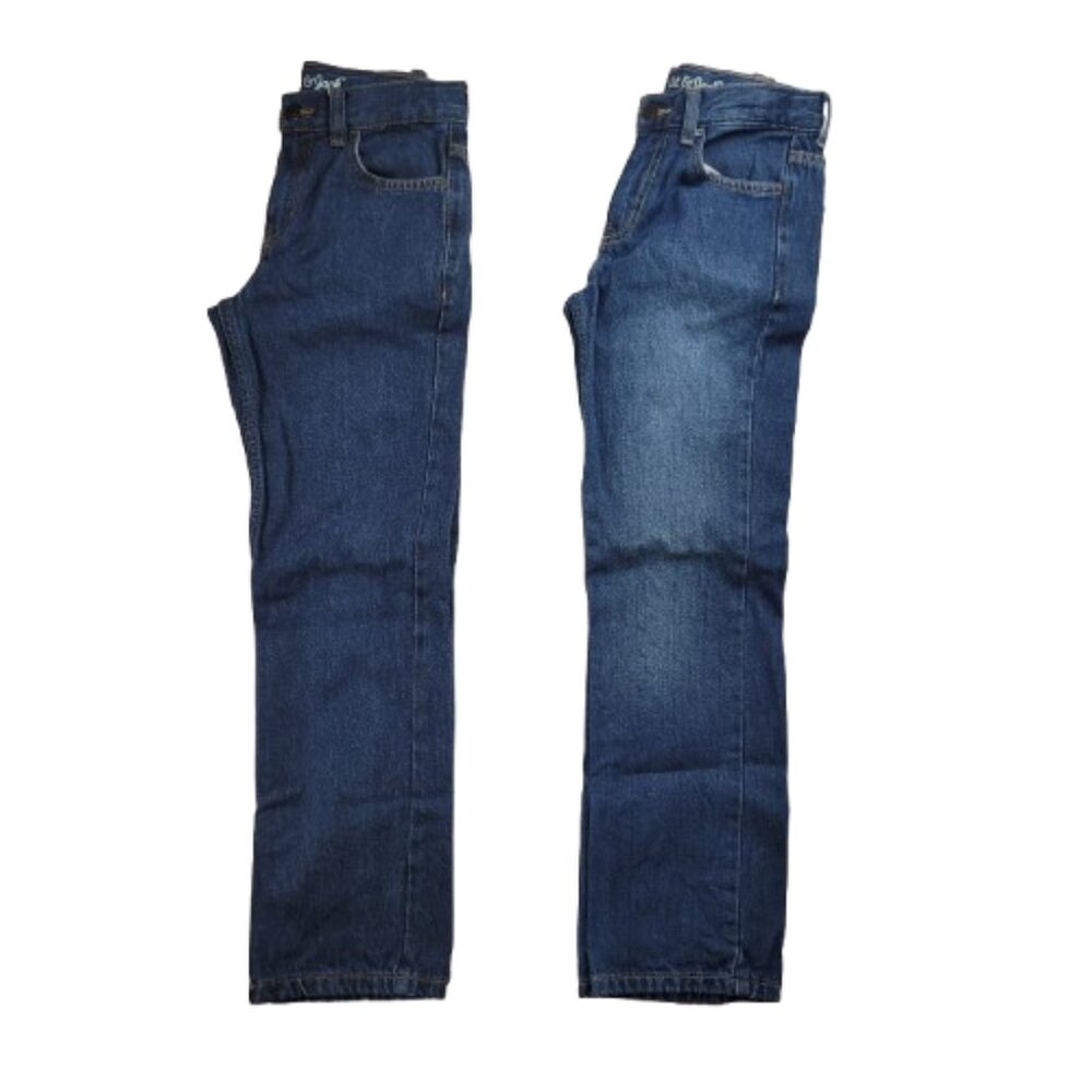 Cat & Jack Relaxed Straight Leg Jeans Bundle Size 10 Dark & Medium Wash